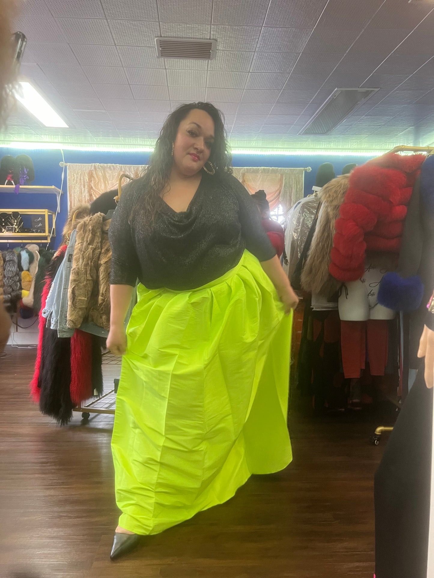 Neon Yellow Long Skirt