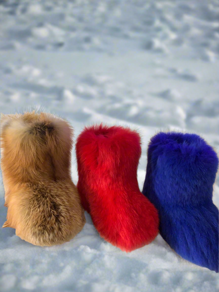 Red Fox Fur Boots