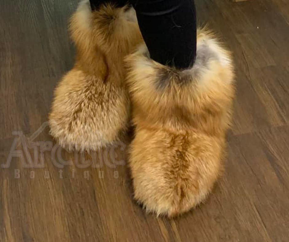 Red Fox Fur Boots