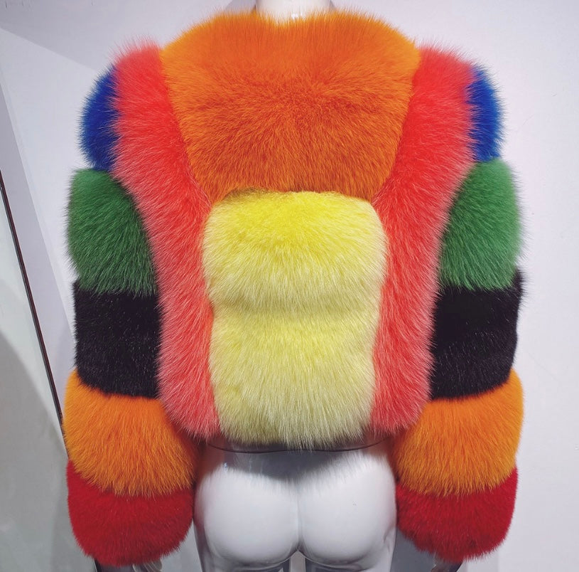 Colorful canary fox coat🌈🔥🔥