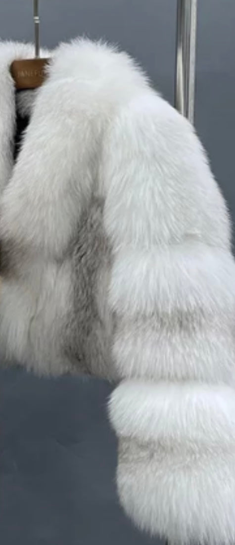Cropped Fox Fur Coat